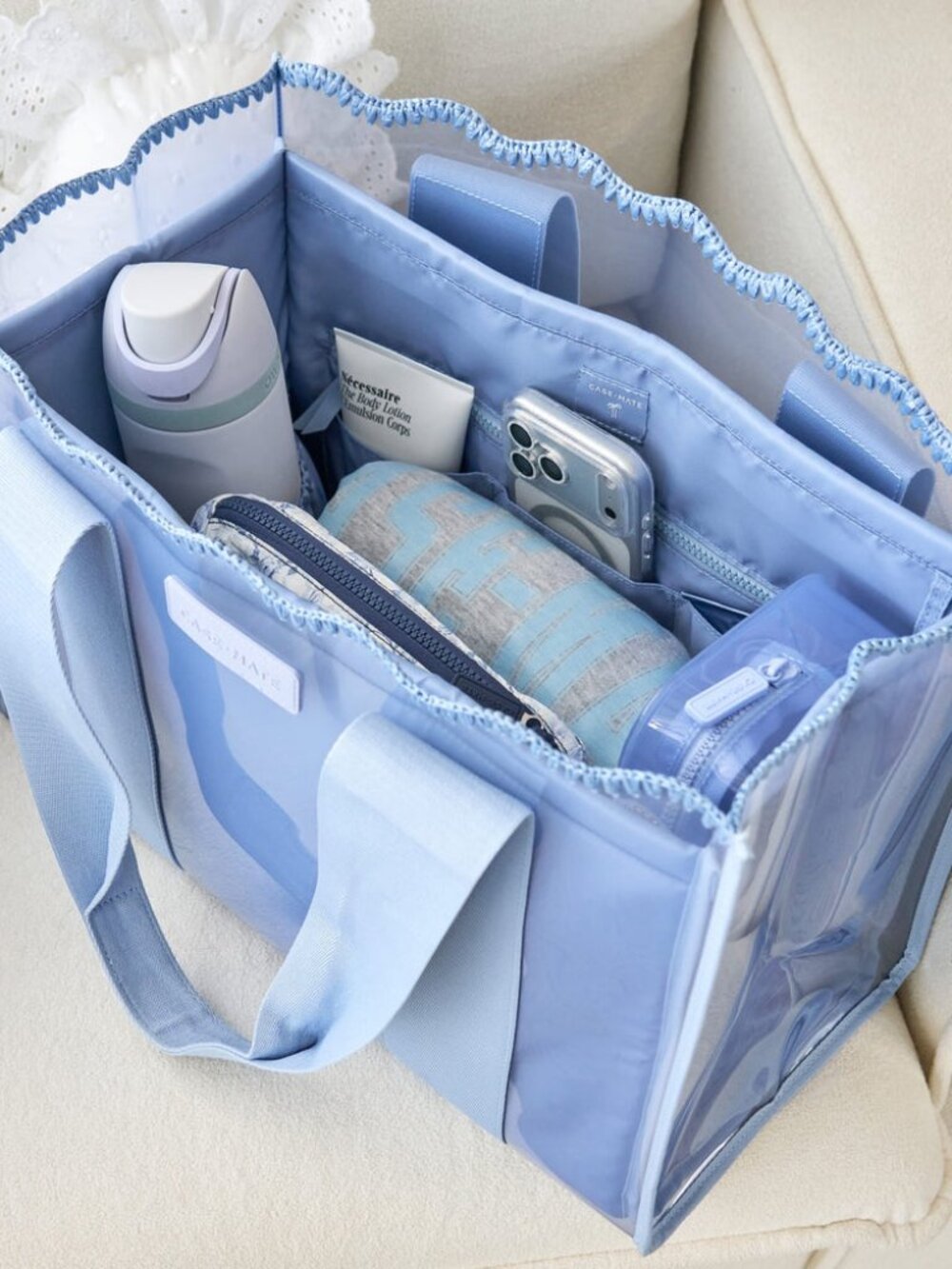 Case-Mate Jelly Tote Organizer Insert Carolina Blue Laptop Sleeve Pockets NWT - Picture 3 of 4